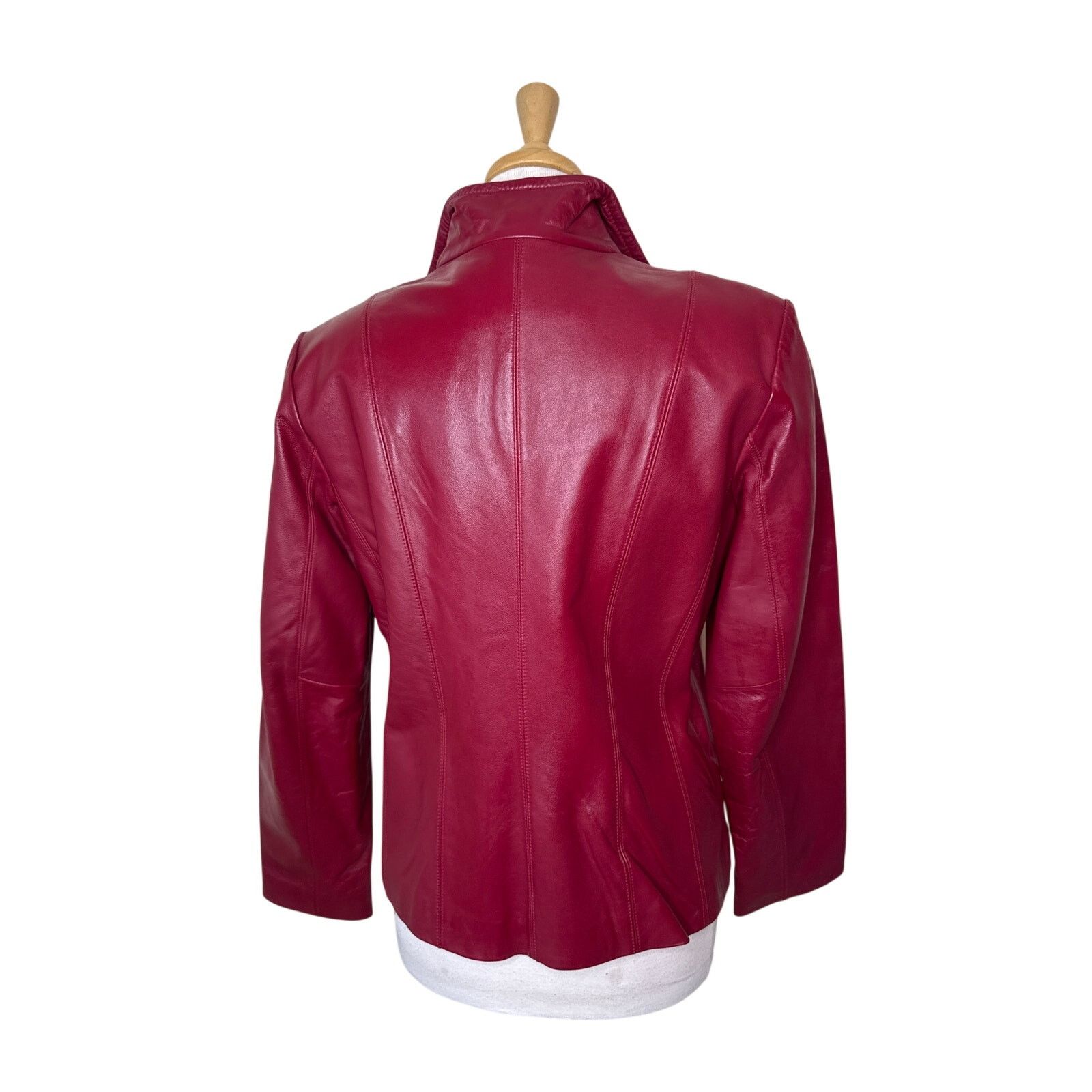 Other SIENA Vintage Red 100% Leather Zip Up Jacket Size Medium Size M / US 6-8 / IT 42-44 - 2 Thumbnail