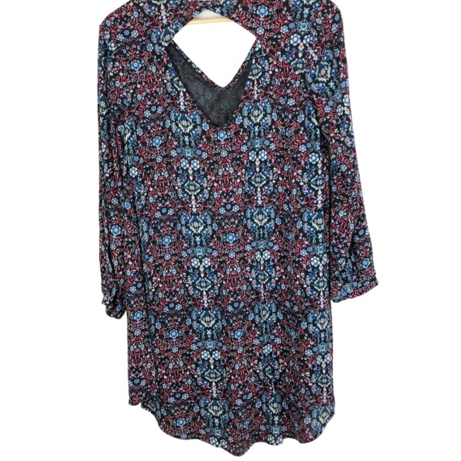 Nordstrom Lush Women’s Floral Back Cut Out Mini Boho Patterned Dress Size S / US 4 / IT 40 - 9 Thumbnail