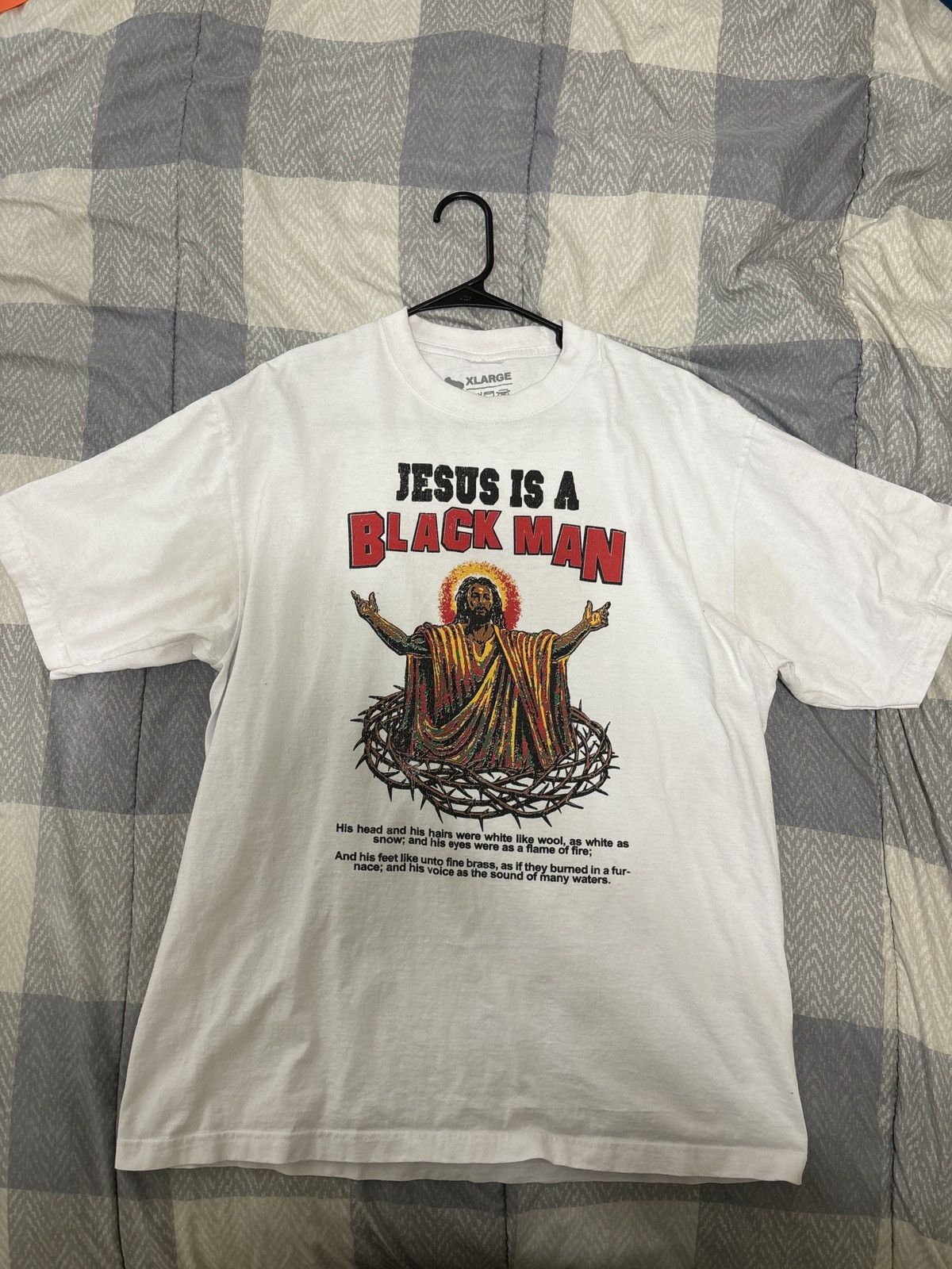 image of Vintage Condones “Jesus Is A Black Man” Tee in White, Men's (Size XL)