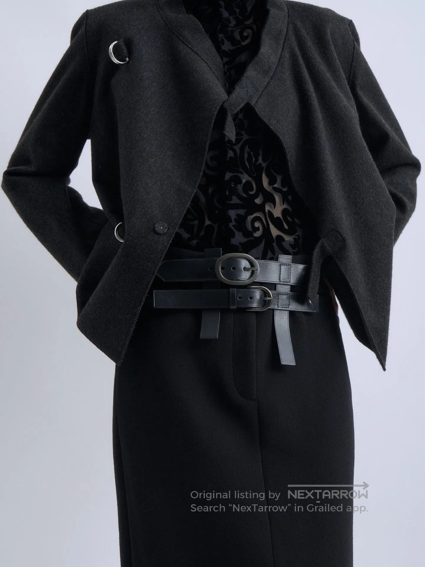 Tom Ford Tom Ford Double Belt Wool Midi Skirt. Size 31" - 2 Thumbnail