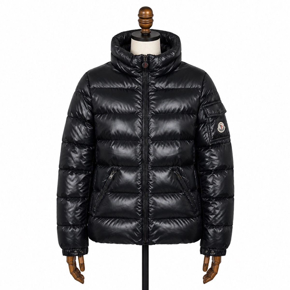 Moncler Women`s Moncler Berre Black Shiny Puffer Jacket Size 1 / S Size S / US 4 / IT 40 - 1 Thumbnail