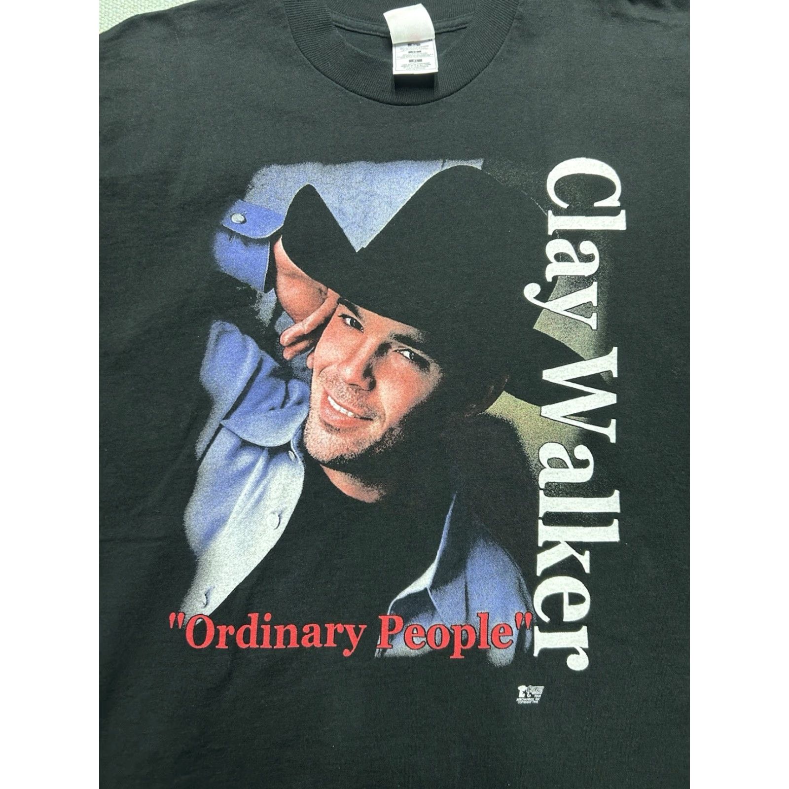 Fruit Of The Loom VINTAGE Clay Walker Ordinary People country music band XL T-Shirt Men Black Graphic 90s XL Shirts Size US XL / EU 56 / 4 - 2 Thumbnail