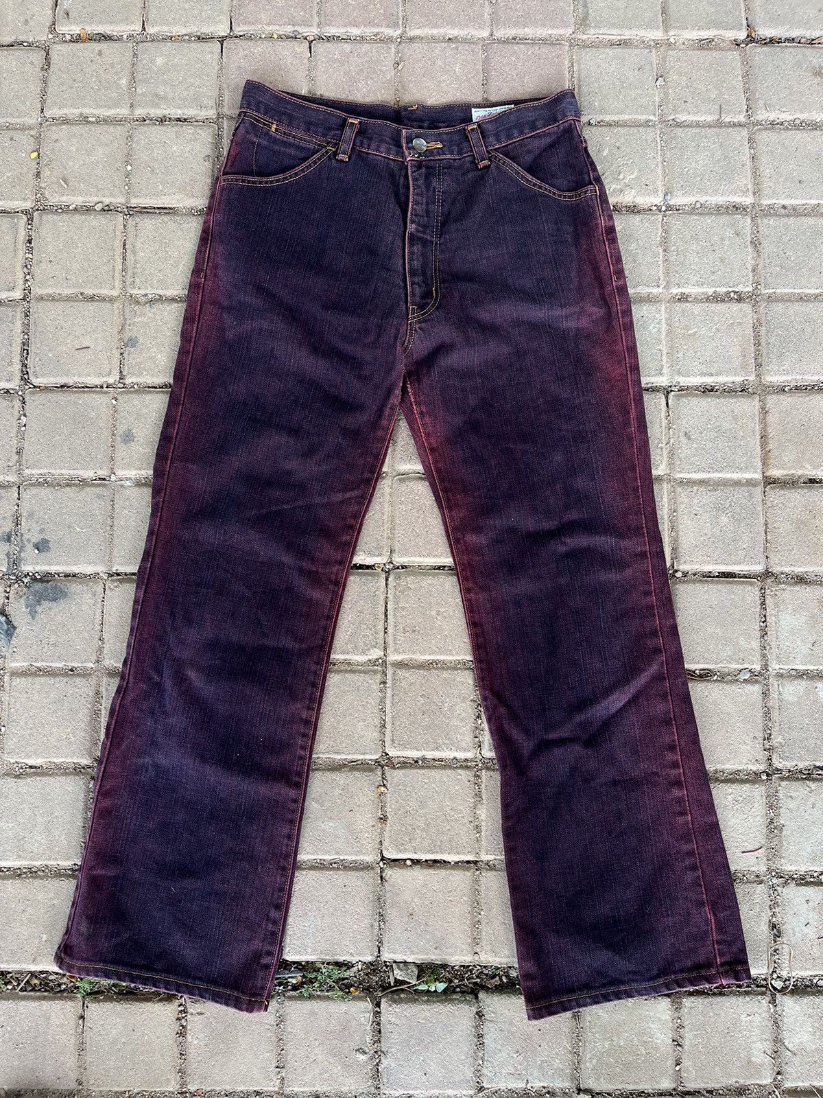 Hysteric Glamour × Japanese Brand × Wrangler Flare Crazy Purplewash Wrangler Denim Size US 29 - 3 Thumbnail