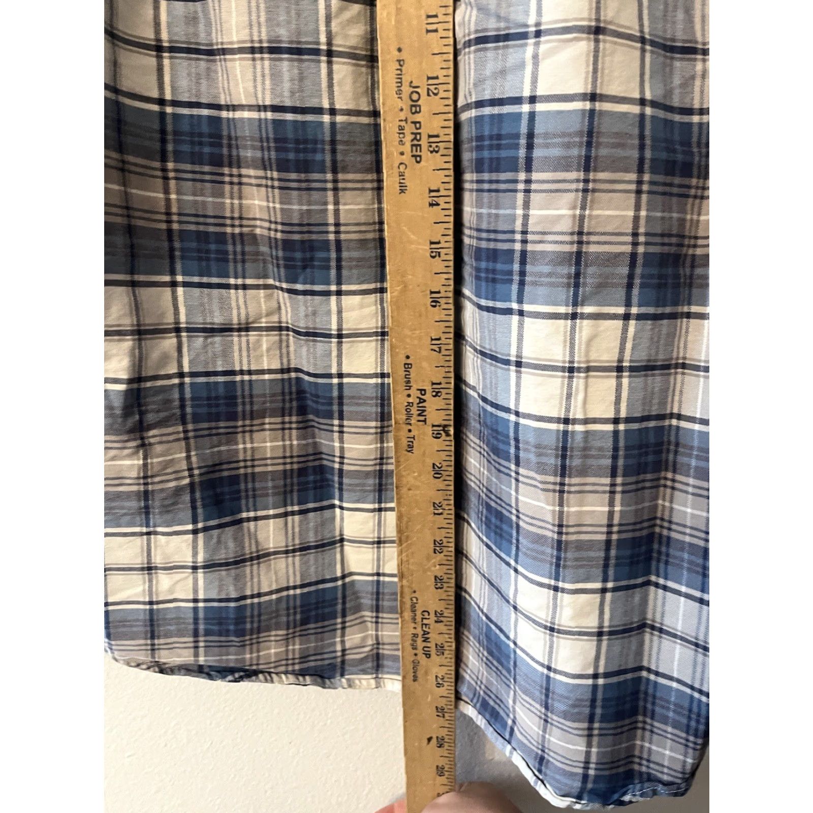 American Eagle Outfitters American Eagle Outfitters Shirt Men Medium Slim Fit Button-Up Blue Plaid Cotton Size US M / EU 48-50 / 2 - 4 Thumbnail