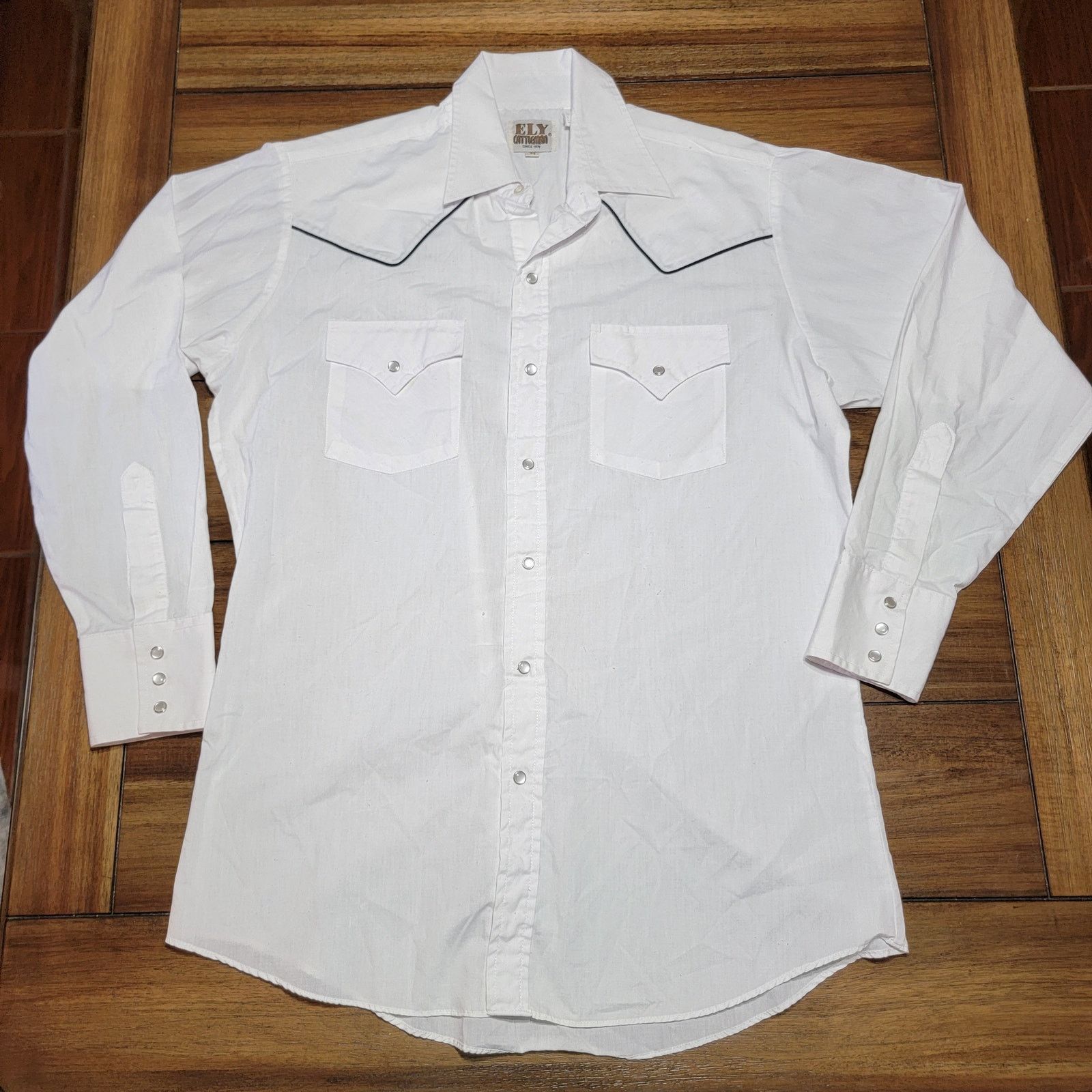 Other Ely Cattleman LS Pearl Snap Western Shirt w/ Black Trim -Med Size US M / EU 48-50 / 2 - 1 Thumbnail