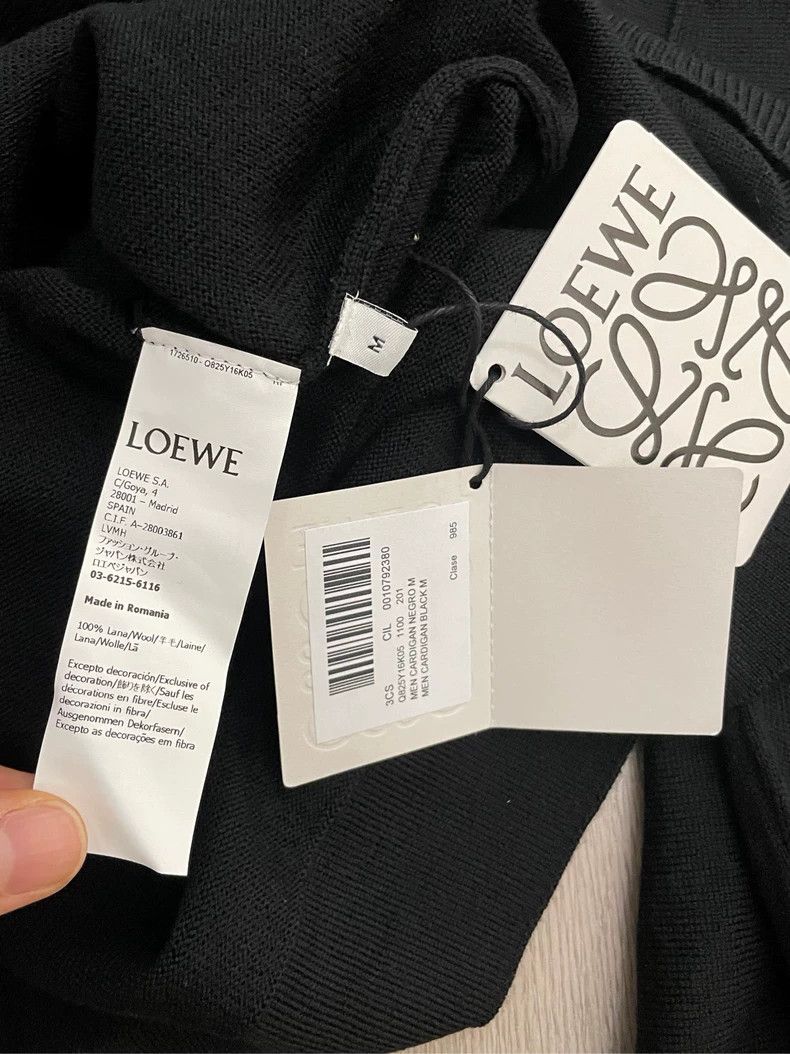 Loewe LOEWE Black embroidered blue logo wool knit sweater Size M / US 6-8 / IT 42-44 - 6 Thumbnail