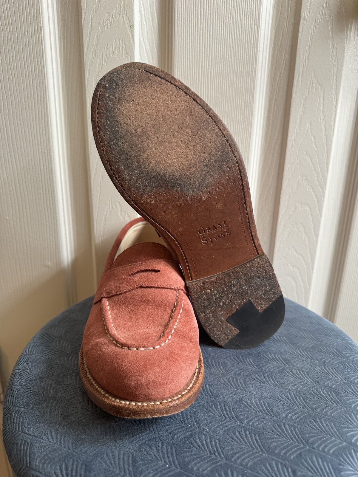 Grant Stone Grant Stone Traveler Penny Loafer CF Stead Coral Suede 6D Size US 6 / EU 39 - 7 Thumbnail