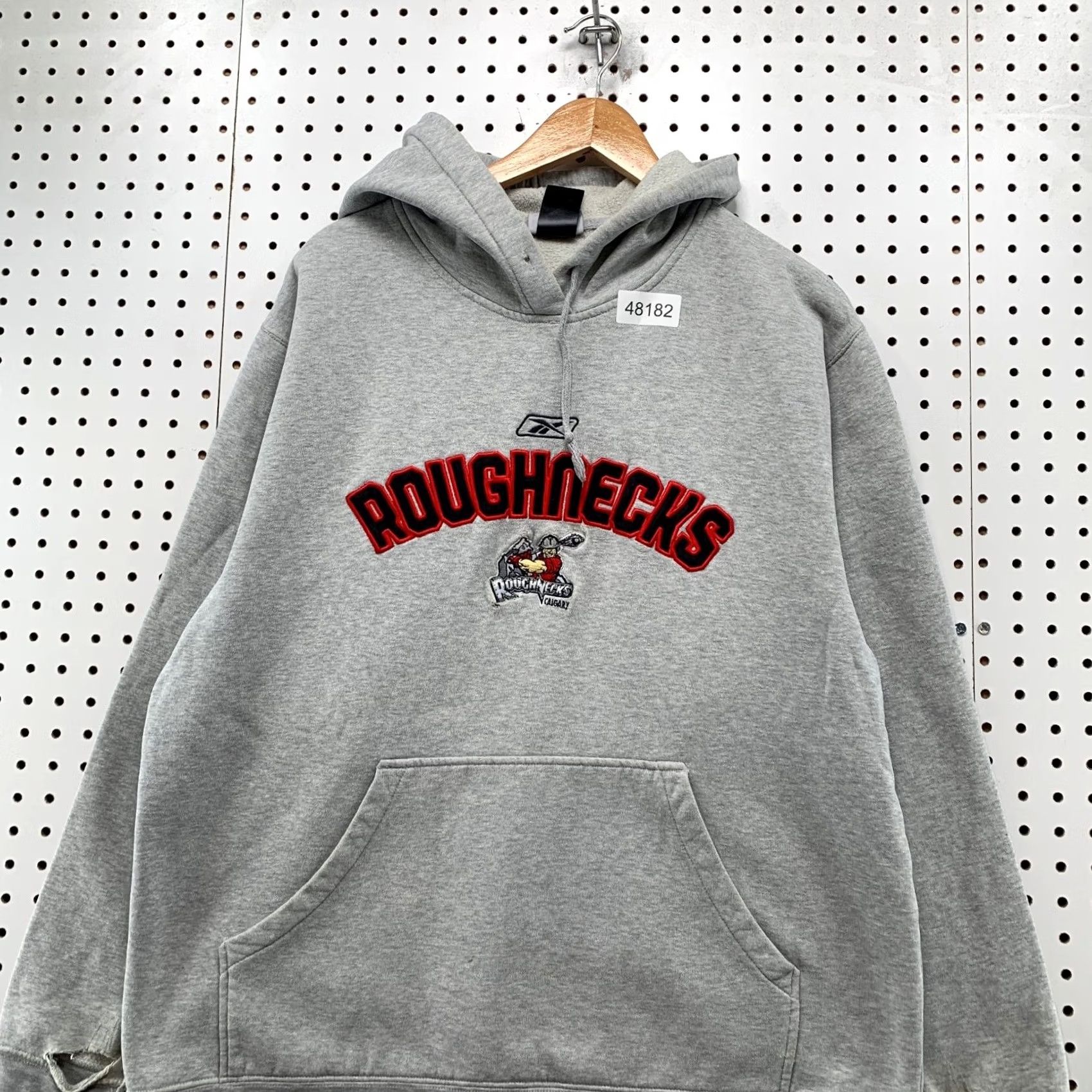 Reebok Reebok Vintage Calgary Roughnecks Hoodie Sweatshirt Mens Large Gray Embroidered Size US L / EU 52-54 / 3 - 4 Thumbnail