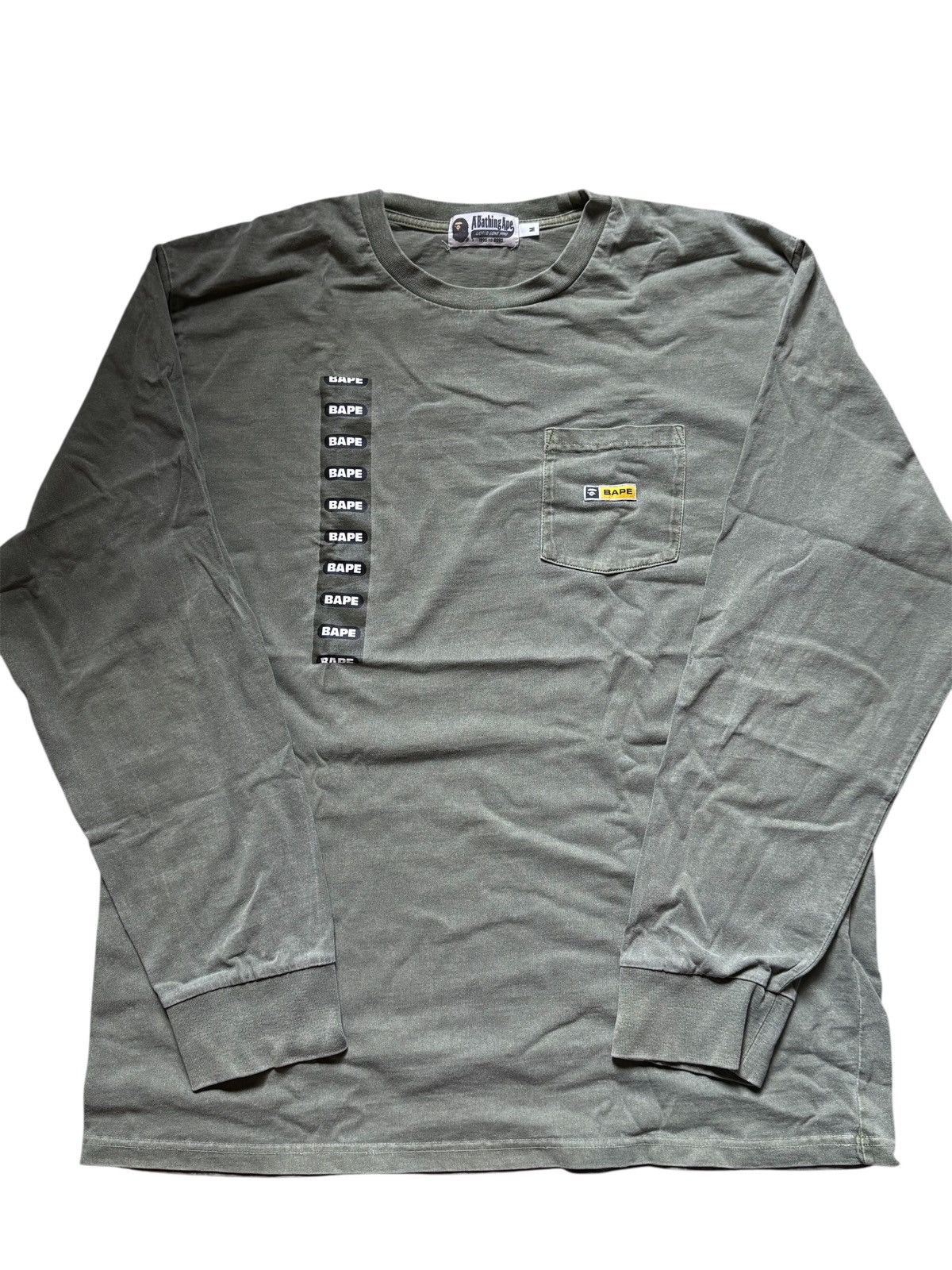 Bape BAPE Relaxed Pocket L/S Tee Olive Size US M / EU 48-50 / 2 - 1 Thumbnail