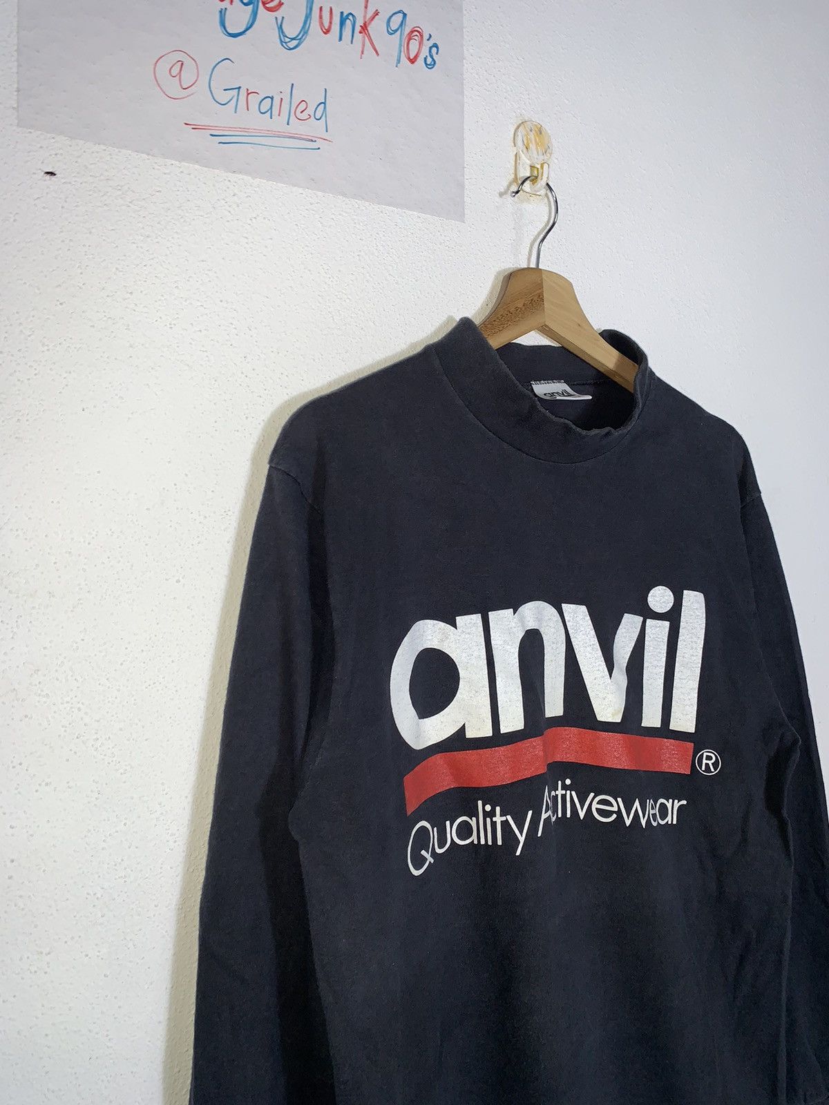 Vintage RARE!!!Vintage ANVIL Big Logo Long Sleeve Size US M / EU 48-50 / 2 - 2 Thumbnail