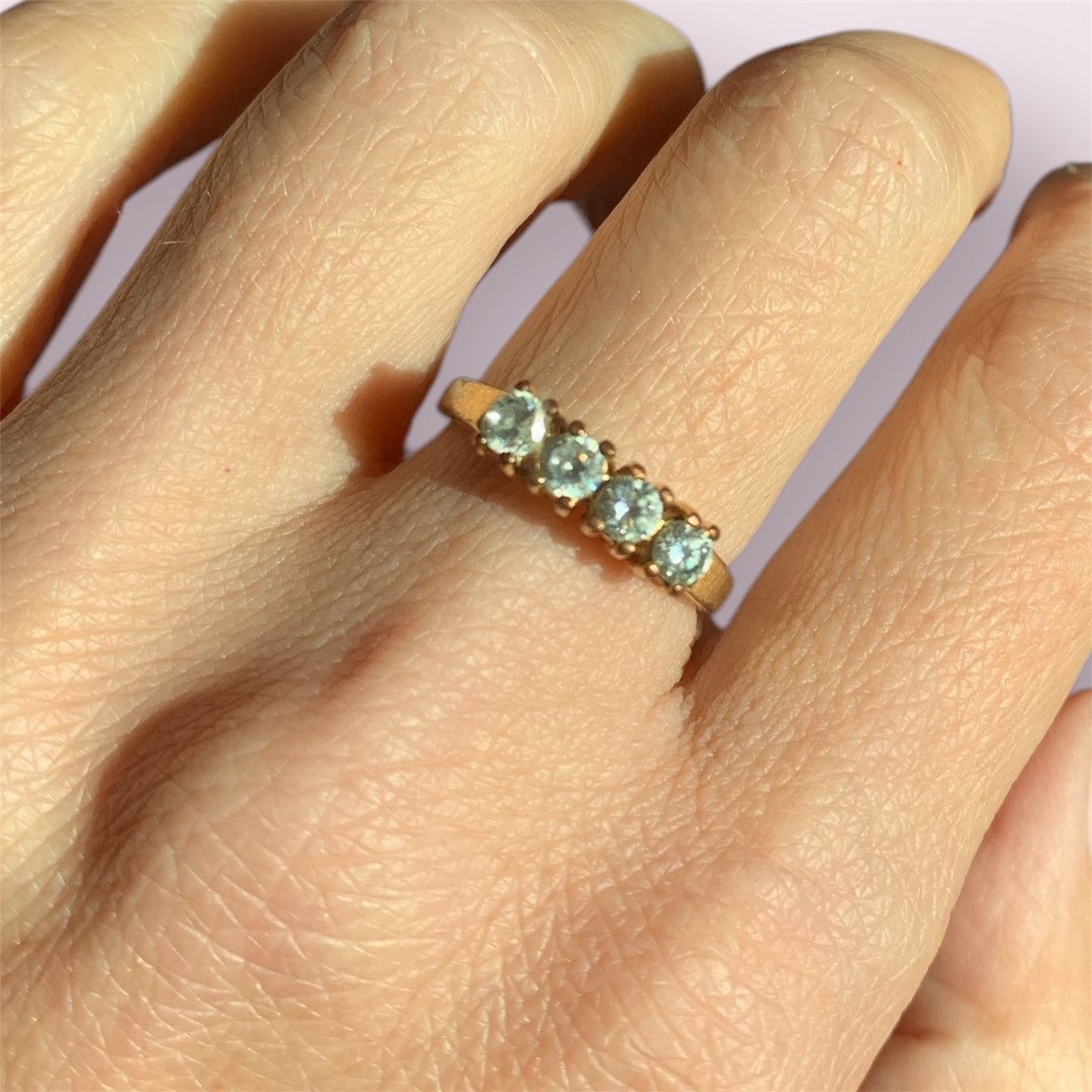 Vintage Antique Crystal Gold Plated Ring Size ONE SIZE - 4 Thumbnail
