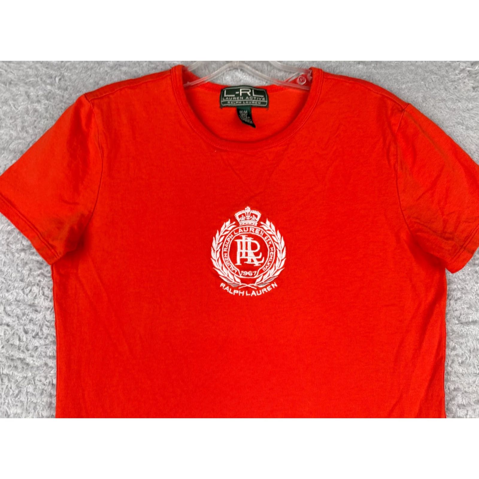 Ralph Lauren Lauren Ralph Lauren Shirt Women M Orange Crew Neck Cotton Crest Logo Casual Short Sleeve All Seasons Fashion Tee Mens Womens? Size M / US 6-8 / IT 42-44 - 4 Thumbnail