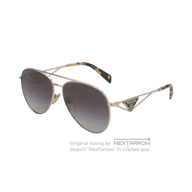 Prada Prada Triangular Logo Aviator Sunglasses. Size ONE SIZE - 1 Thumbnail