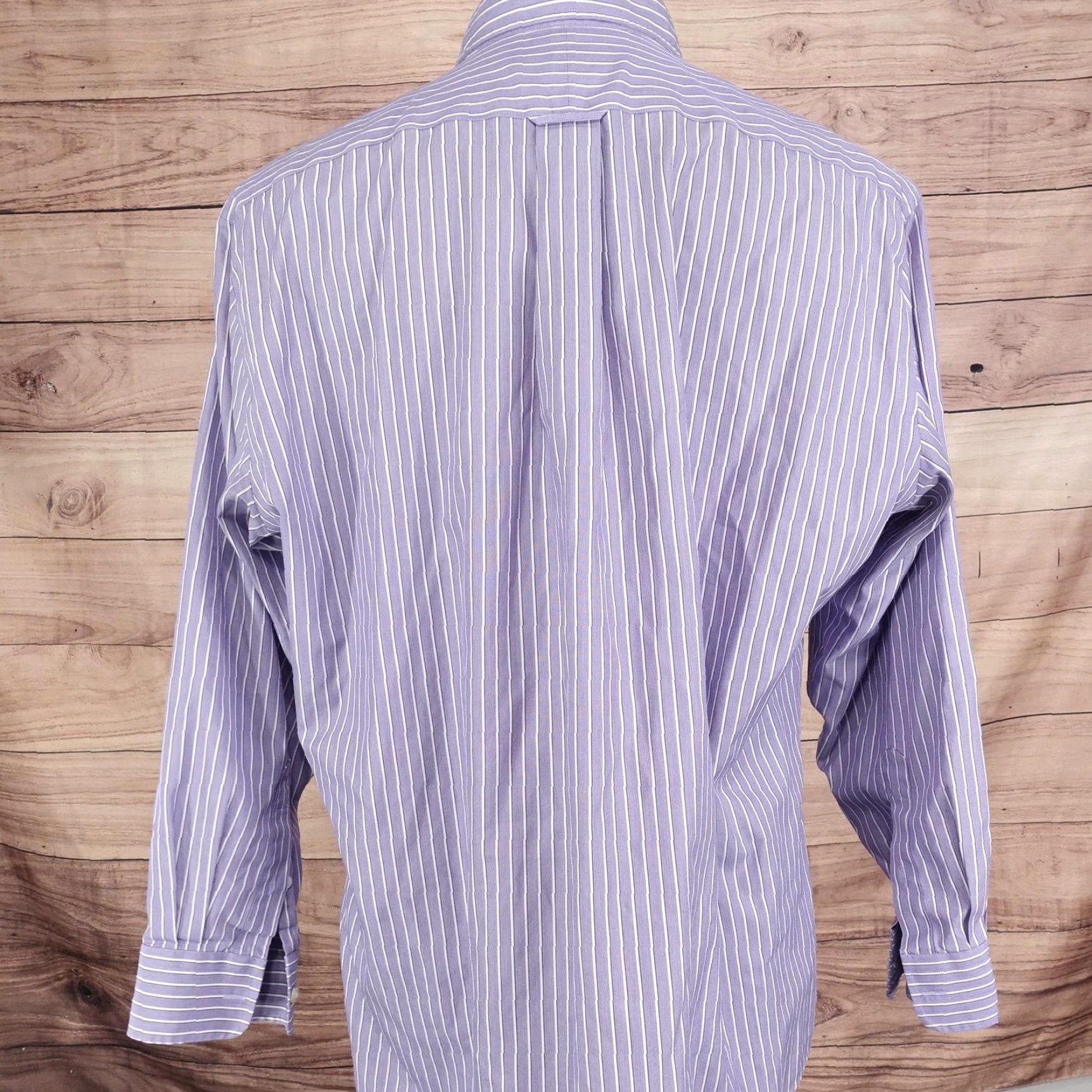 Vintage Kirkland Signature Shirt Mens 17-33 Purple Stripe Button Down Non Iron Cotton Size US XL / EU 56 / 4 - 4 Thumbnail