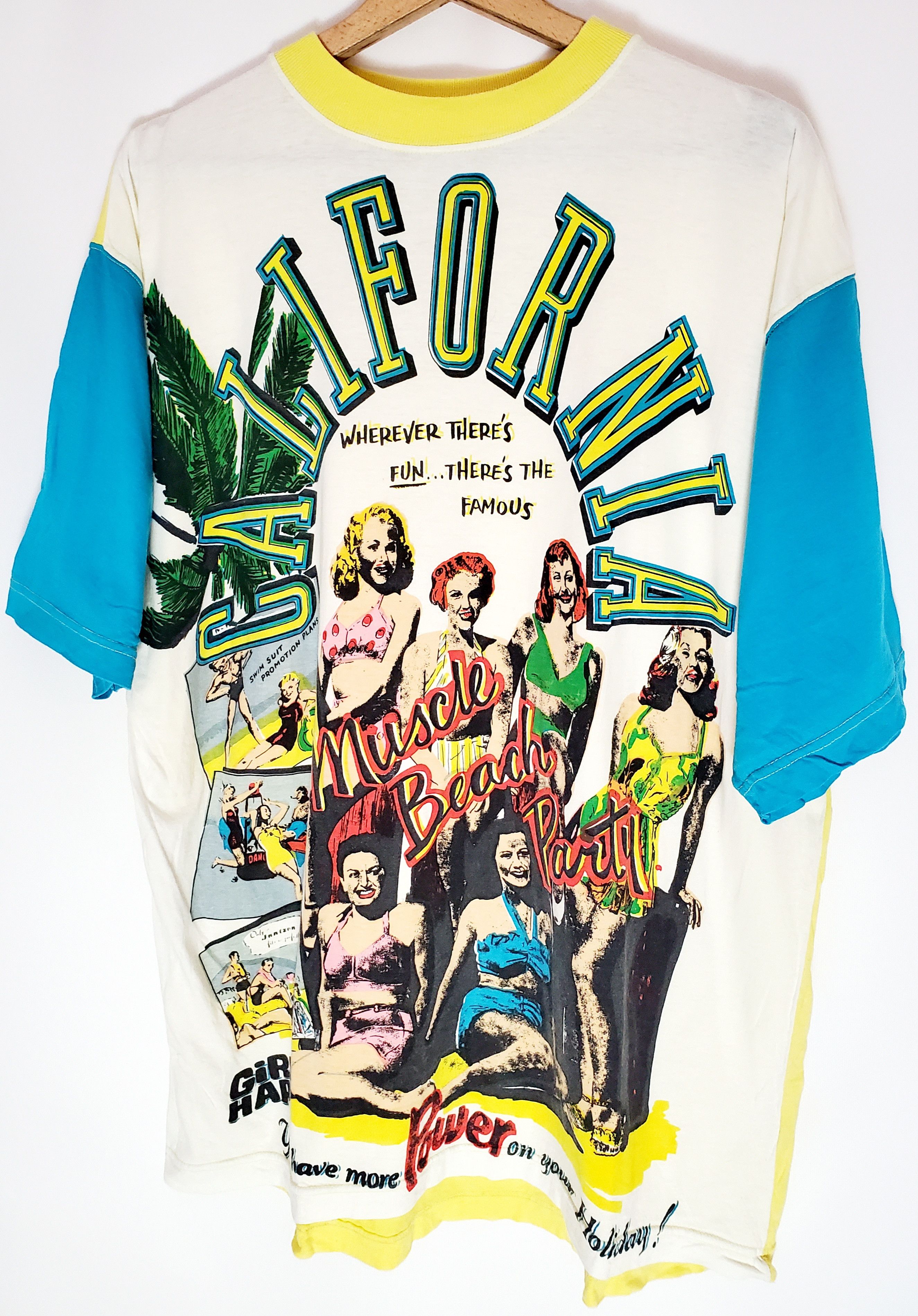 Vintage 90s California Muscle Beach party Tshirt size L