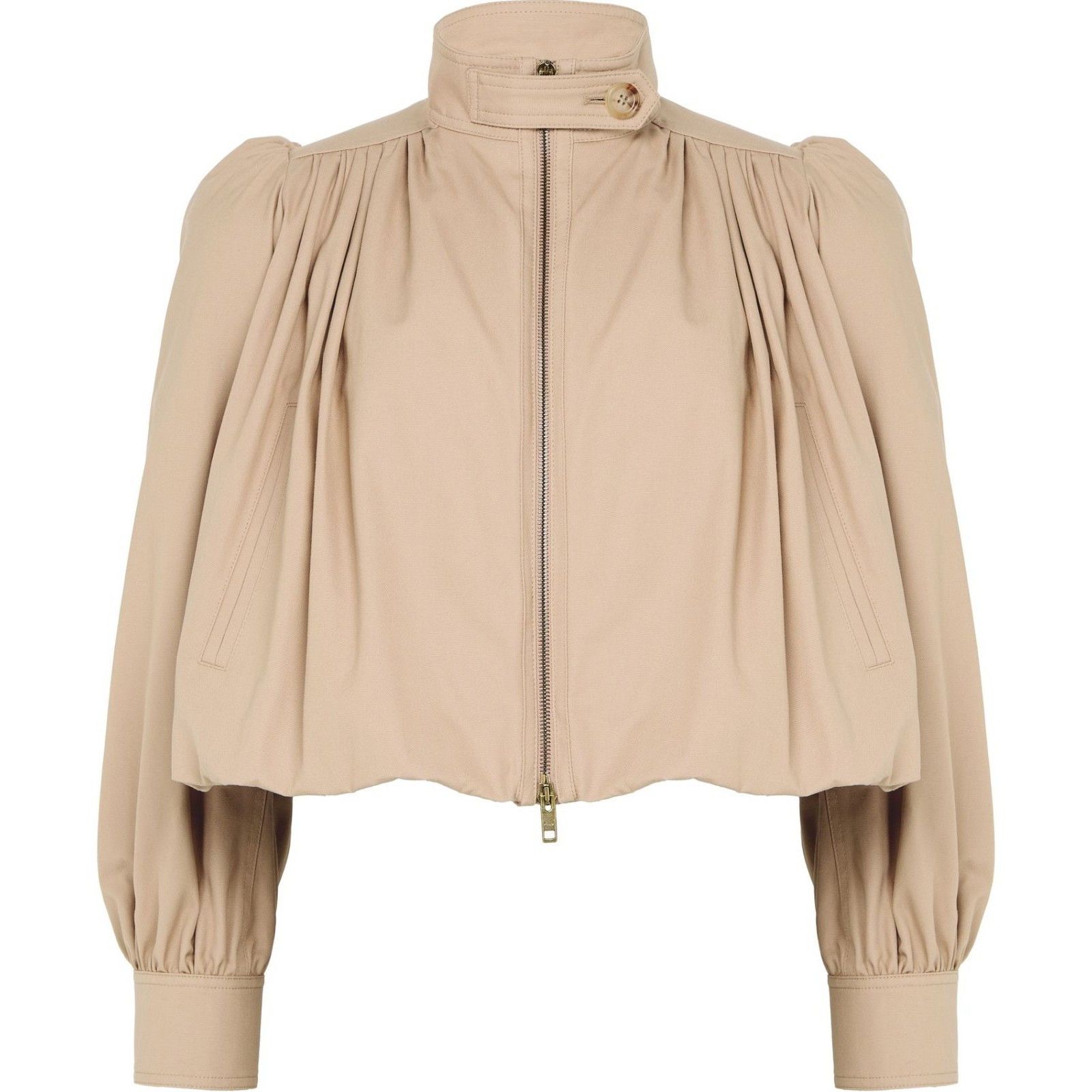 Chloe CHLOE Worn Brown Cropped ruffled jacket New & Authentic (Wom Size M / US 6-8 / IT 42-44 - 1 Thumbnail