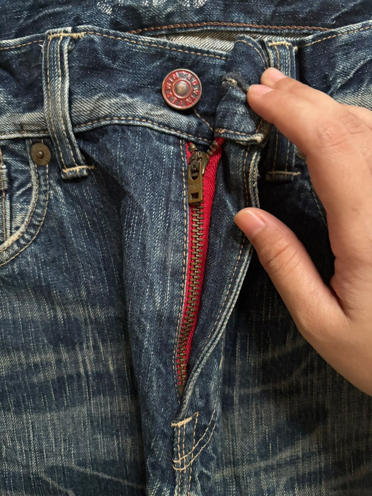 Edwin × Japanese Brand Vintage Japanese Edwin 503 Rusty Mud Wash Loose Jeans Size US 35 - 3 Thumbnail