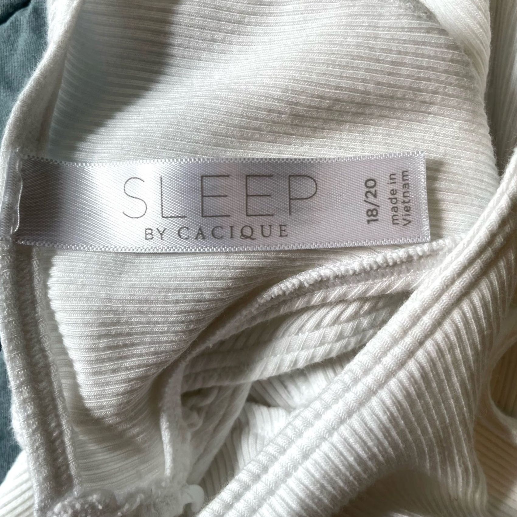 Vintage VINTAGE Sleep By CACIQUE Stretch Rib Open-Back Bodysuit White Plus 18/20 NWOT One Piece Size XXL / US 16-18 / IT 52-54 - 6 Thumbnail