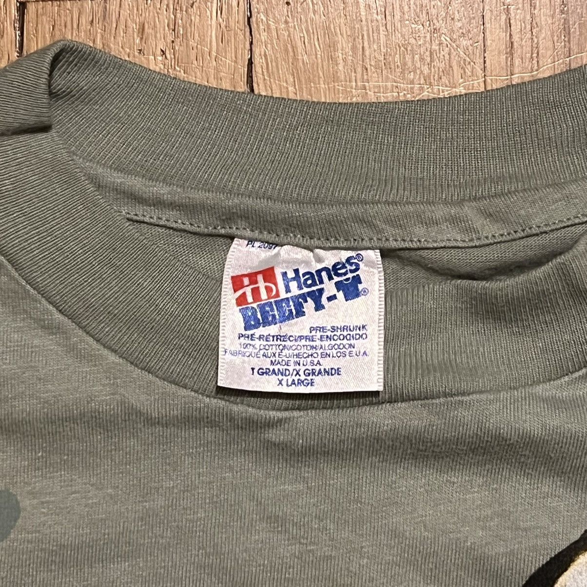 Hanes Vintage 1993 Fox AOP Paws On Location Green XL T Shirt Size US L / EU 52-54 / 3 - 4 Thumbnail