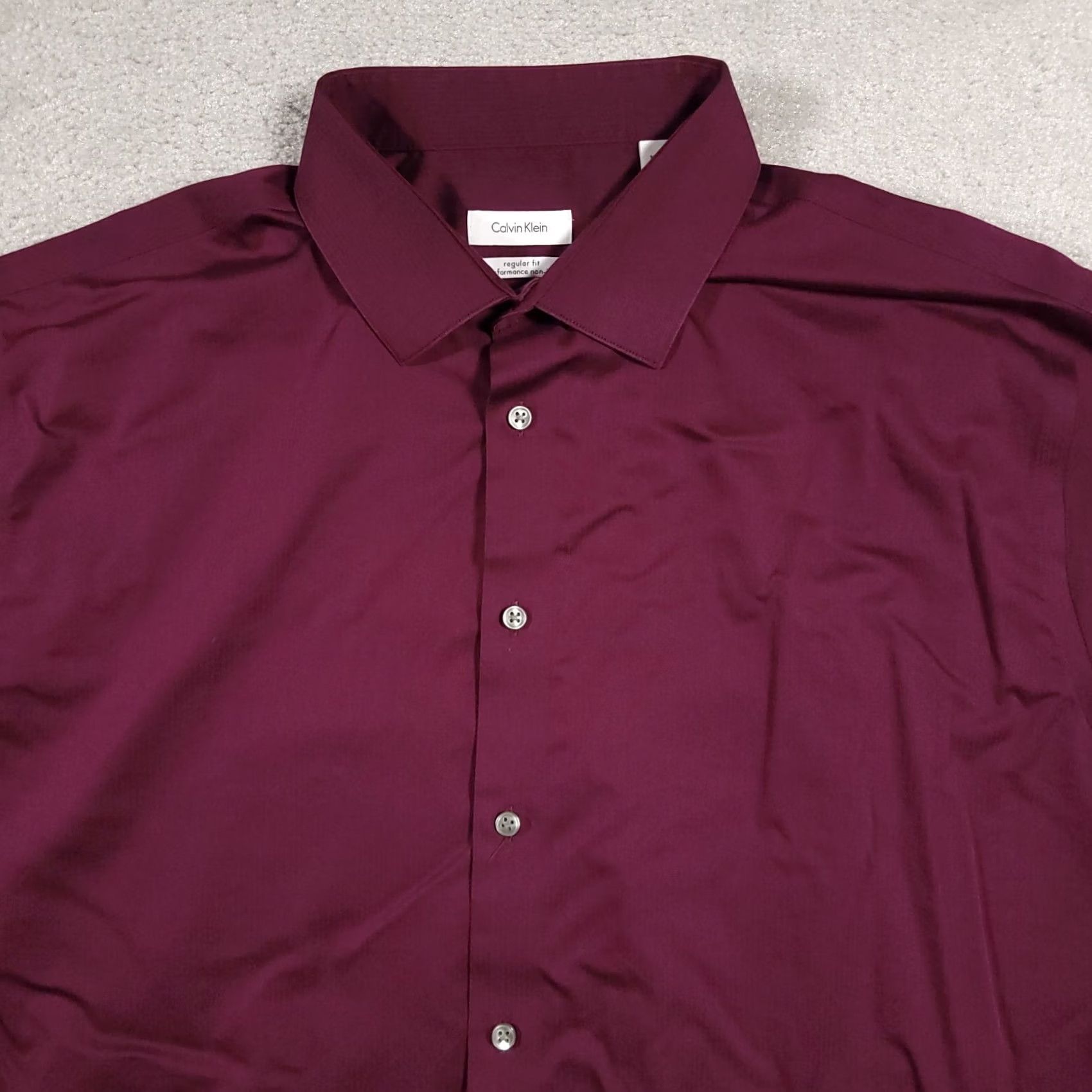 Calvin Klein Calvin Klein Shirt Mens Purple Button Up Performance Non-Iron 18.5 34/35 Size US XXL / EU 58 / 5 - 3 Thumbnail