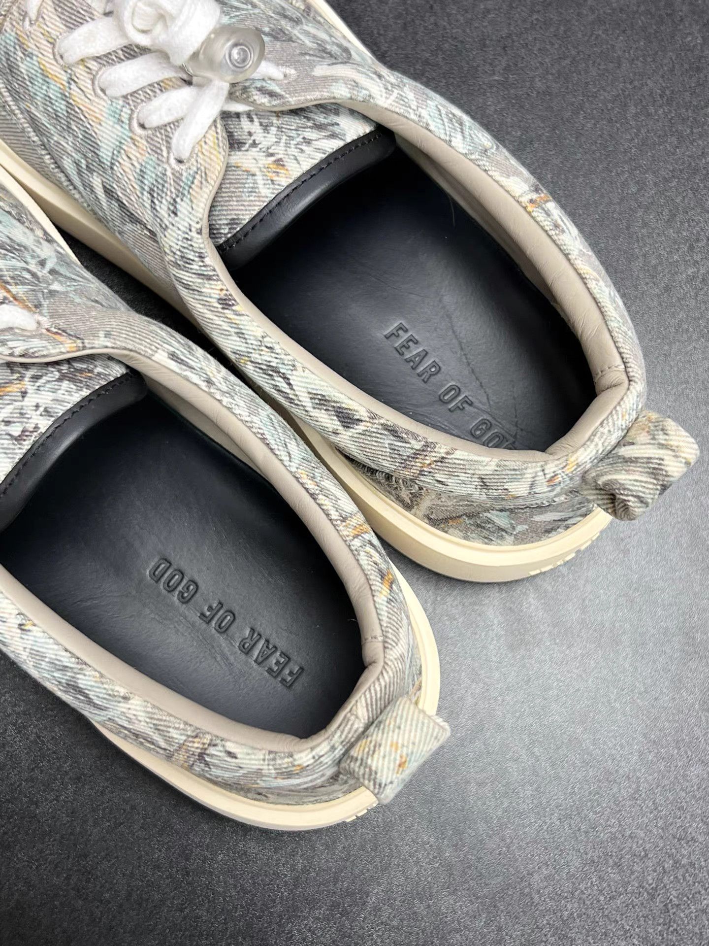 Fear of God FOG 101 Floral Off-White Canvas Low-Top Sneakers K15 Size US 10 / EU 43 - 4 Thumbnail