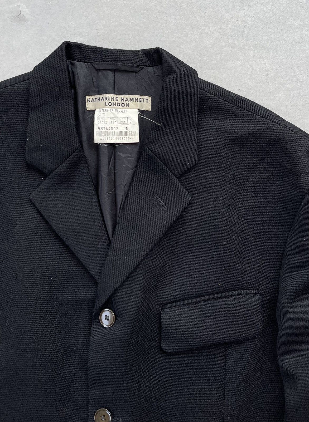 Katharine Hamnett London 🔥VINTAGE KATHARINE HAMNETT LONDON WOOL BUTTON SUIT BLACK Size US M / EU 48-50 / 2 - 7 Thumbnail