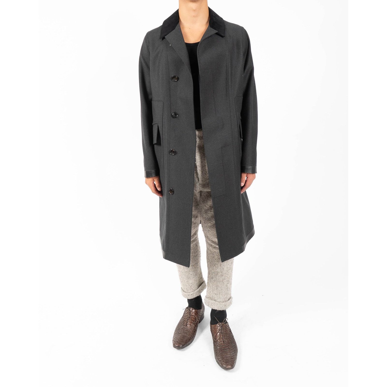 Berluti FW17 Military Coat in Grey Fleece Wool Size US S / EU 44-46 / 1 - 4 Thumbnail