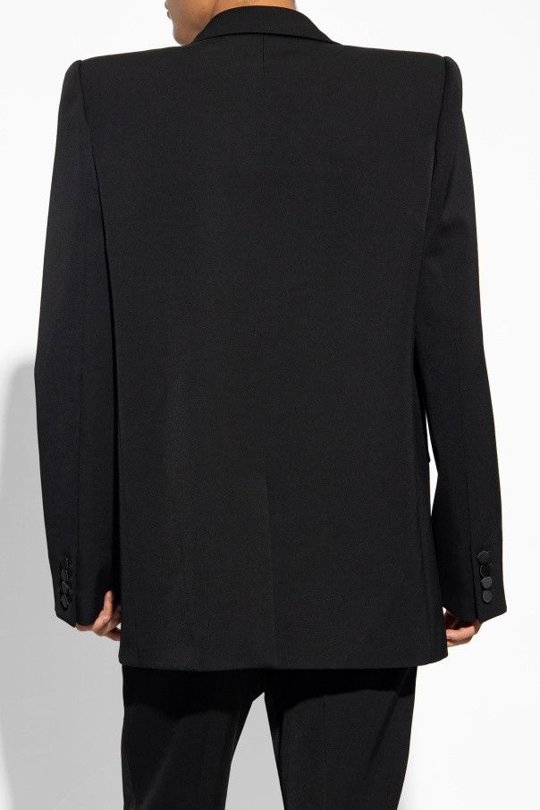 Saint Laurent Paris o1s1wg111124 760896 Oversized Tuxedo Jacket Grain De Poudre Size US M / EU 48-50 / 2 - 4 Thumbnail