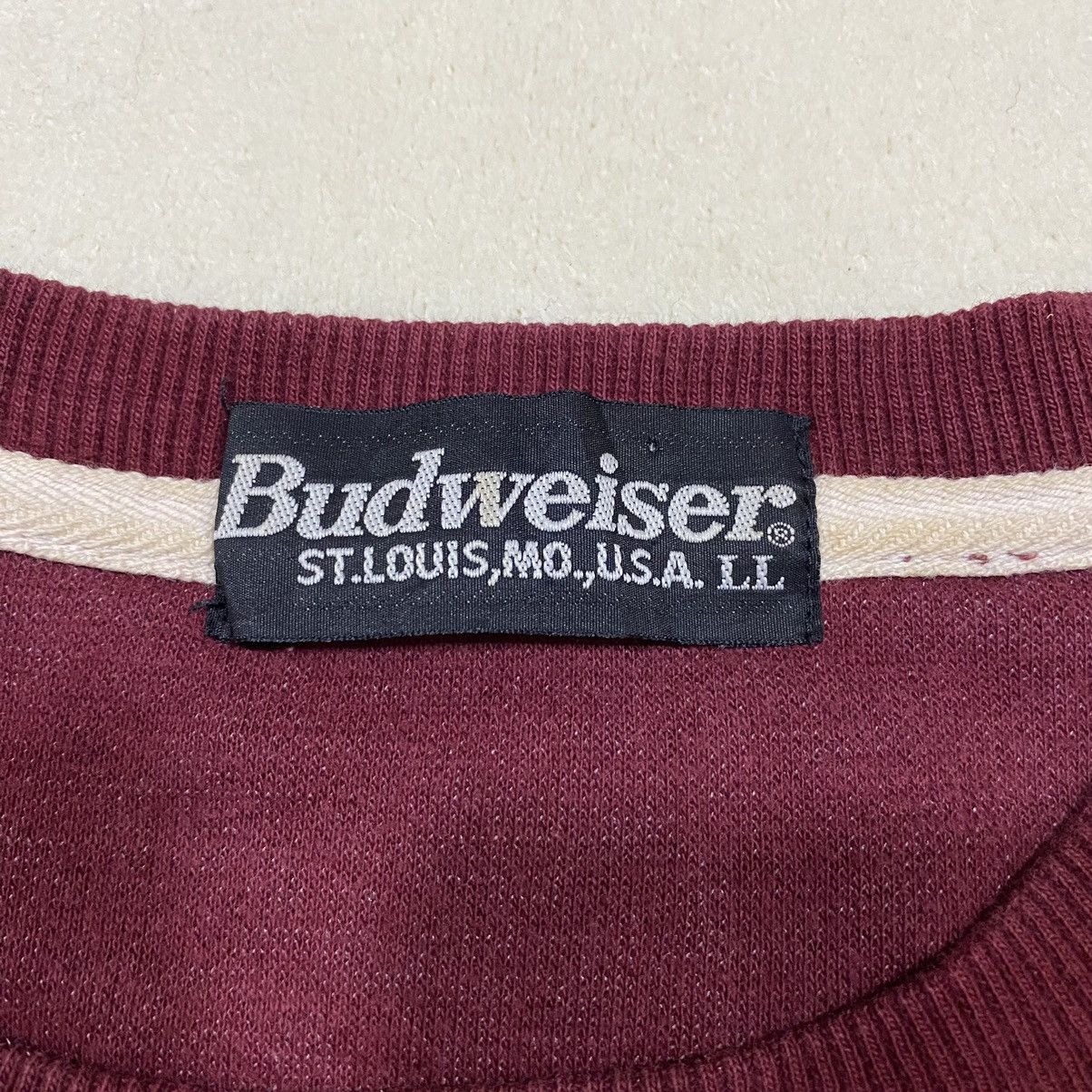 Budweiser × Vintage Vintage BUDWEISER Small Embroidered Logo Sweatshirt Size US XL / EU 56 / 4 - 10 Thumbnail