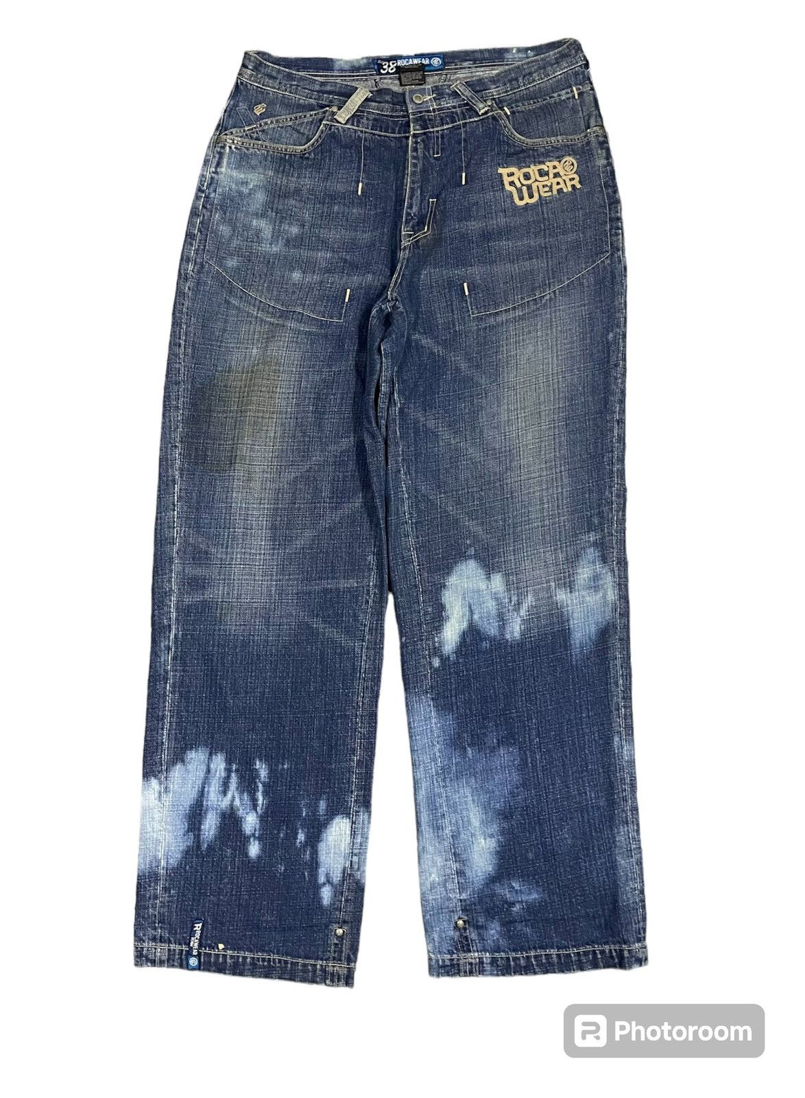 Rocawear 2000s ROCAWEAR BAGGY JEANS ACID SPLASH DESIGN Size US 36 / EU 52 - 2 Thumbnail