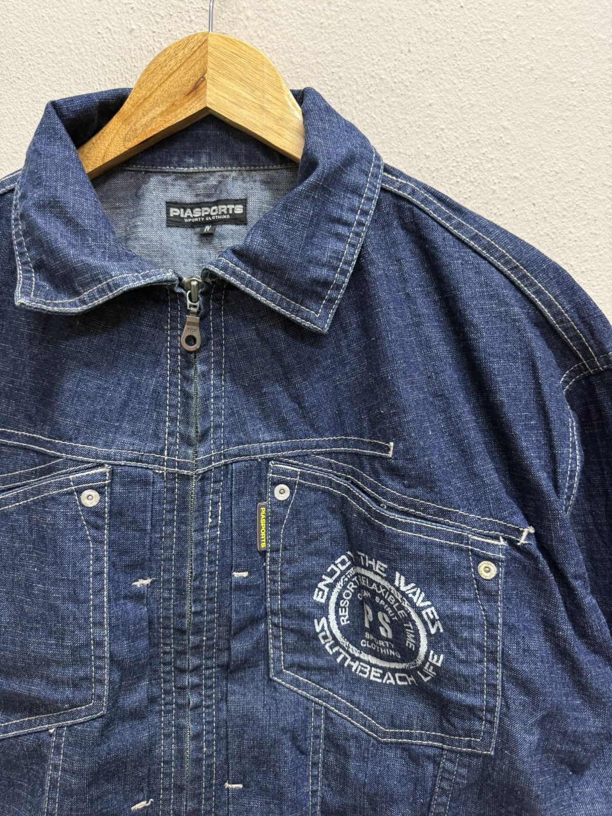 Japanese Brand Piasports Sporty Clothing Denim Jacket Size US M / EU 48-50 / 2 - 17 Thumbnail