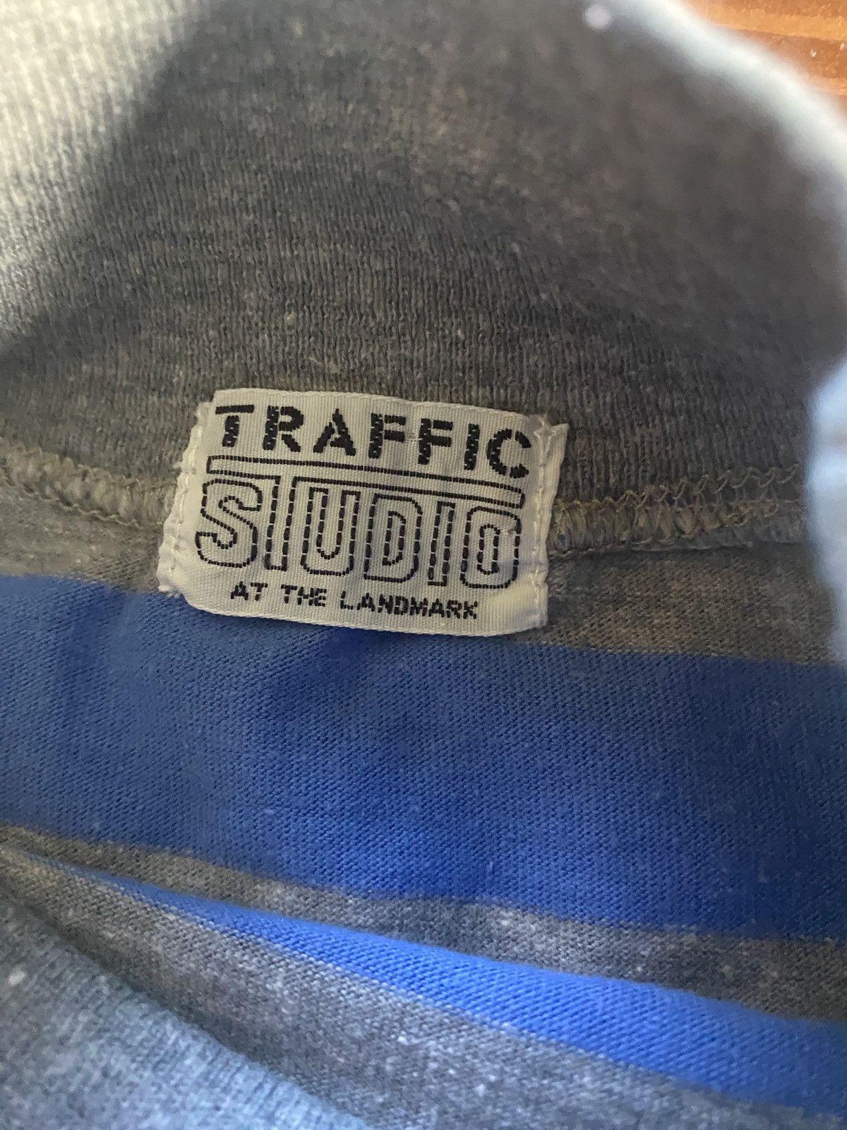 Vintage Vintage Blue & Grey Single Stitch Mock Neck Long Sleeve Tee Size US M / EU 48-50 / 2 - 8 Thumbnail