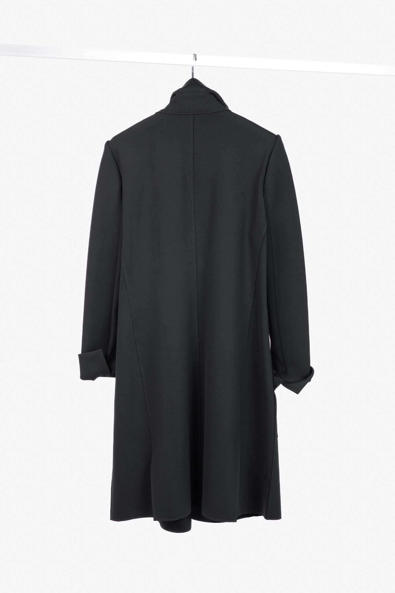Marie Saint Pierre Marie Saint Pierre Neoprene Open-Front Ruffle-Pocket Coat Size L / US 10 / IT 46 - 2 Thumbnail