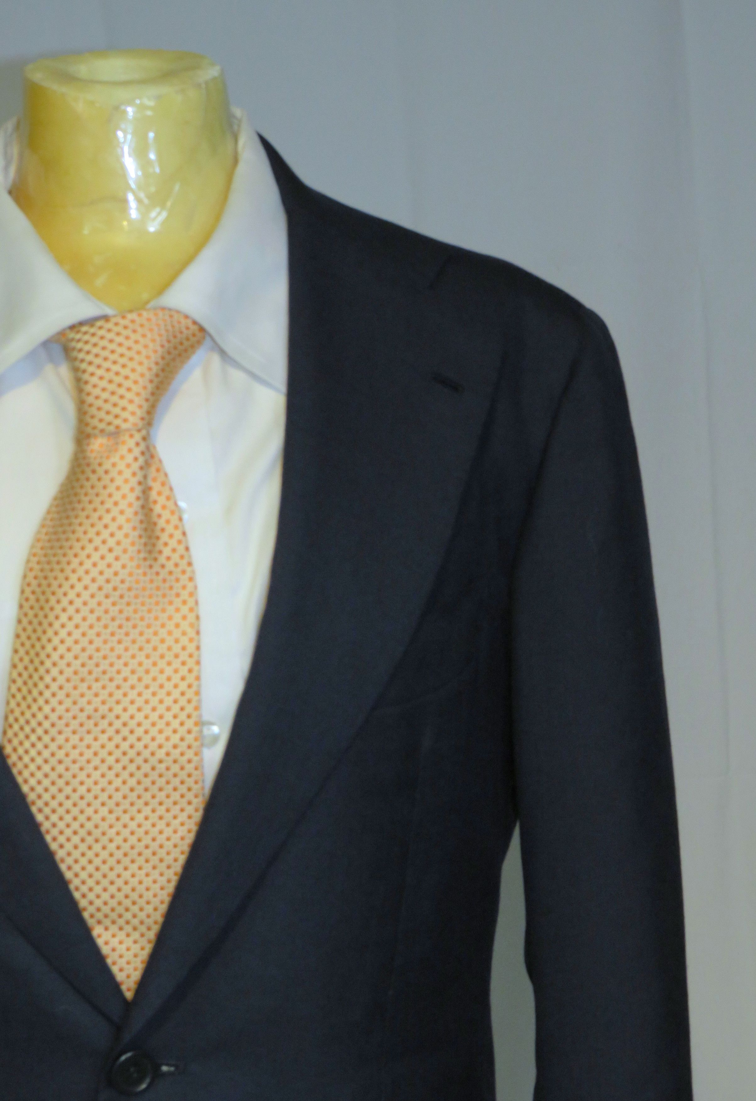 Orazio Luciano Bespoke Navy Barathea Hopsack Two Button Sport Coat 36 Size 36R - 4 Thumbnail
