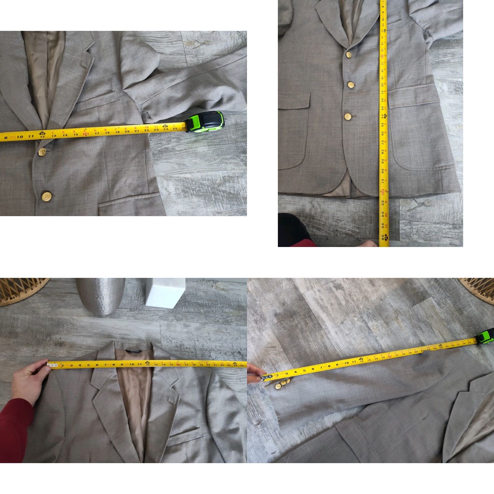 Orvis Orvis Blazer Sport Coat Jacket Three-Button Gold Buttons USA Made 44L Gray Men Size 44L - 8 Thumbnail