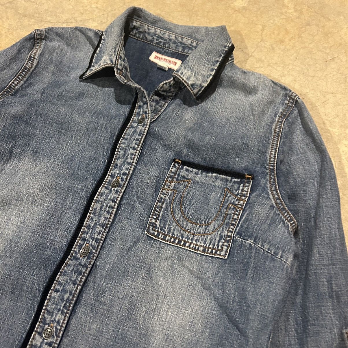 True Religion × Vintage Essential Vintage Y2K True Religion Denim Button Up Shirt Size US M / EU 48-50 / 2 - 3 Thumbnail