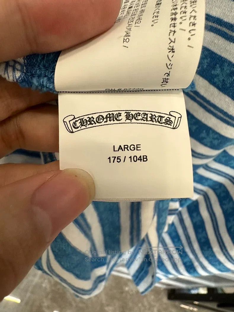 Chrome Hearts CHROME HEARTS Size L White and blue striped short sleeve Size US L / EU 52-54 / 3 - 6 Thumbnail