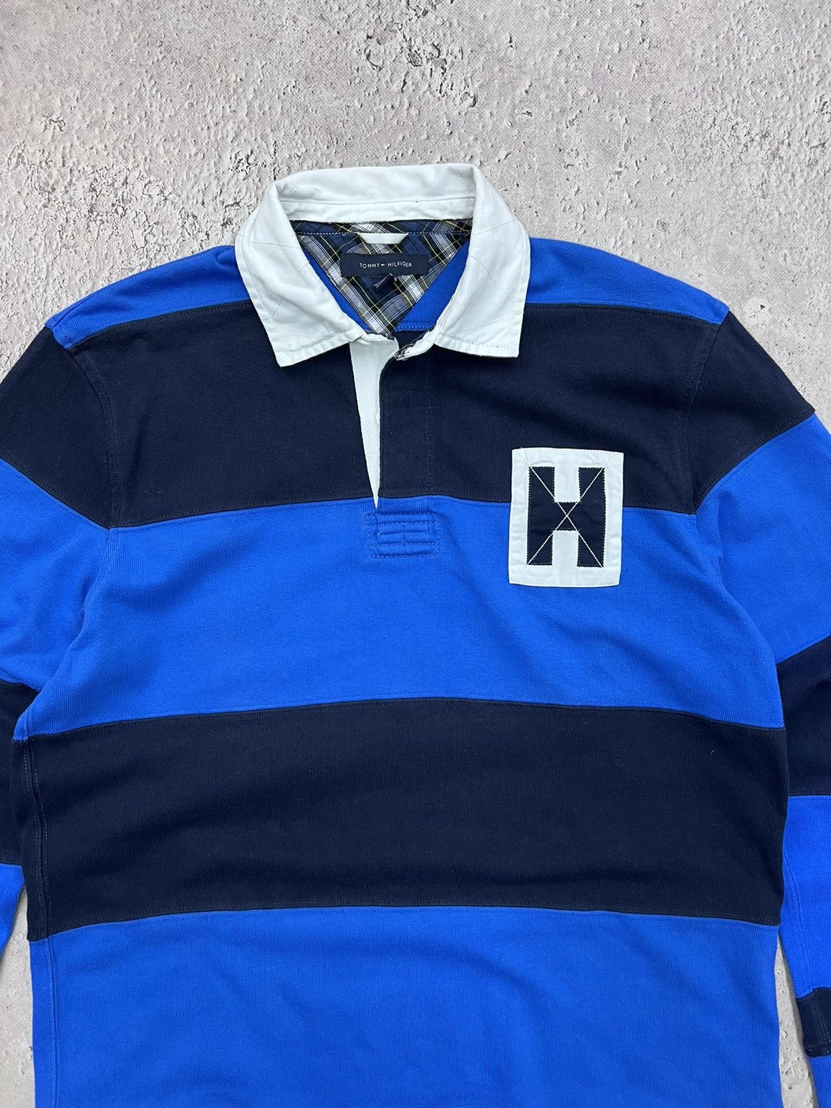 Tommy Hilfiger × Vintage Vintage TOMMY HILFIGER Rugby Striped Sweatshirt M494 Size US M / EU 48-50 / 2 - 6 Thumbnail