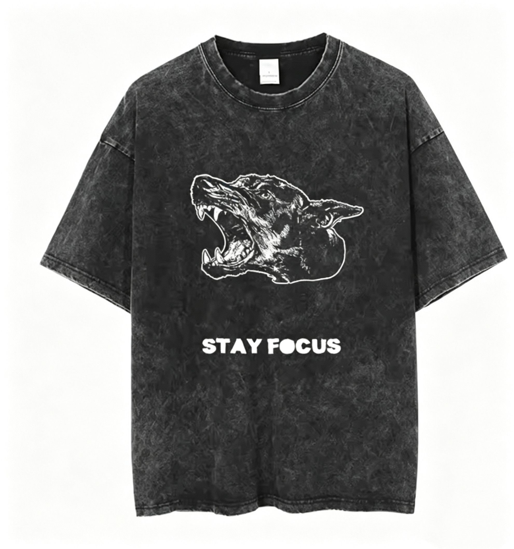 Japanese Brand Y2K Hip Hop Anime Stay Focus Dog Graffiti Washed T-Shirt Size US XL / EU 56 / 4 - 1 Thumbnail