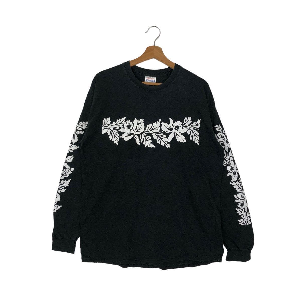Vintage VINTAGE 90’s HANES LONG SLEEVE FLOWER BIG LOGO USA MADE Size US L / EU 52-54 / 3 - 1 Thumbnail