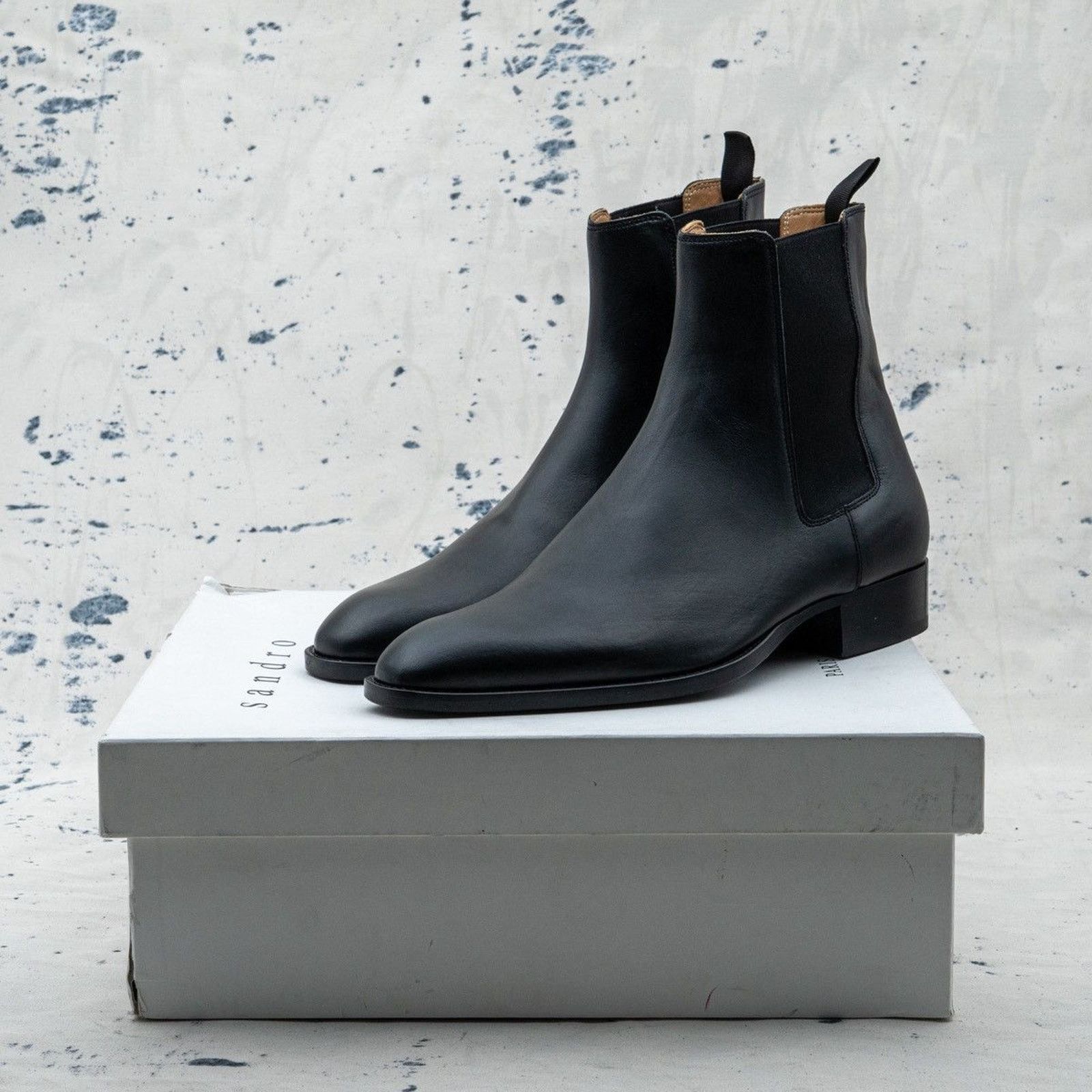 Sandro Sandro paris classic mens black leather chelsea boots Size US 11 / EU 44 - 12 Thumbnail