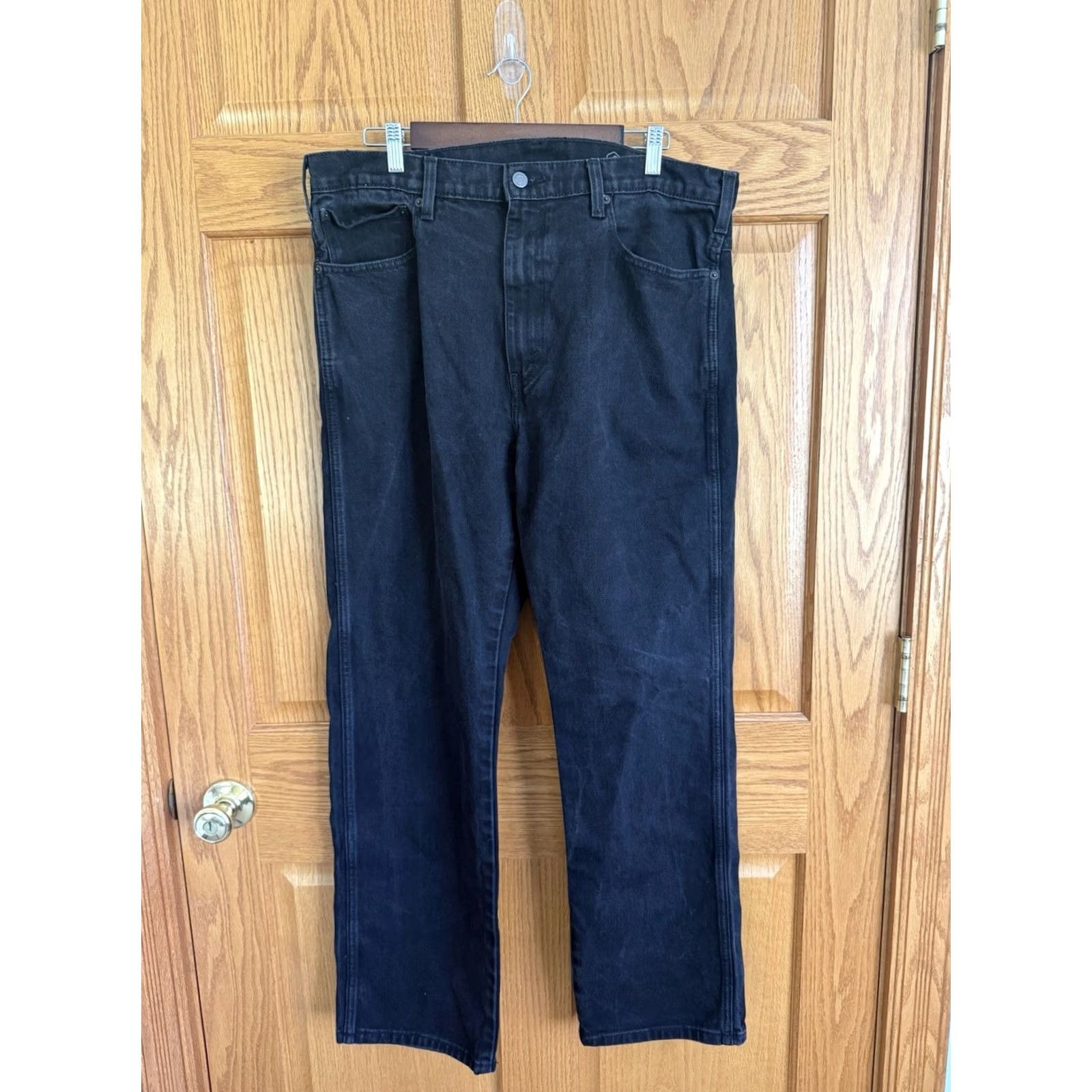 Levi's VINTAGE: no? Actually not vintage. Levis Western Fit Jeans 38x32 Black Stretch Straight Leg Denim Cowboy Manly Sexy Size US 38 / EU 54 - 2 Thumbnail
