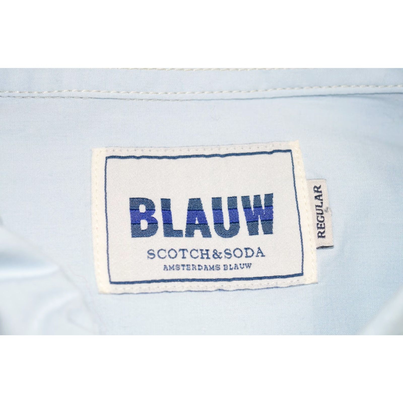 Scotch & Soda Scotch & Soda Blaauw Amsterdam Button-Up Shirt XL Blue 100% Cotton Long Sleeve Collared Casual Mens Shirt Size 46R - 6 Thumbnail