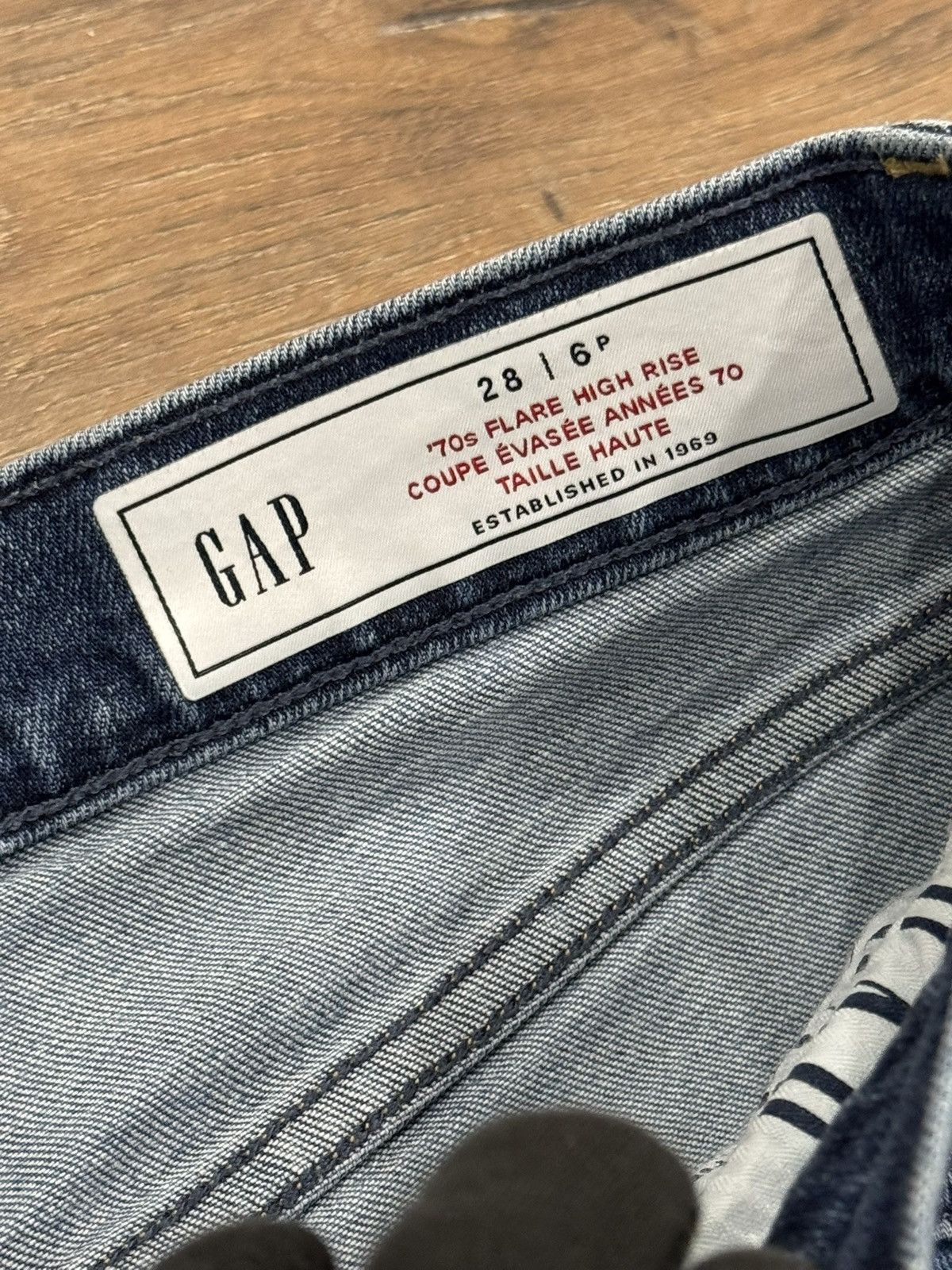 Gap GAP 70s Flare High Rise Jeans 28P Blue Denim Bell Bottom Y2K Size 28" / US 6 / IT 42 - 8 Thumbnail