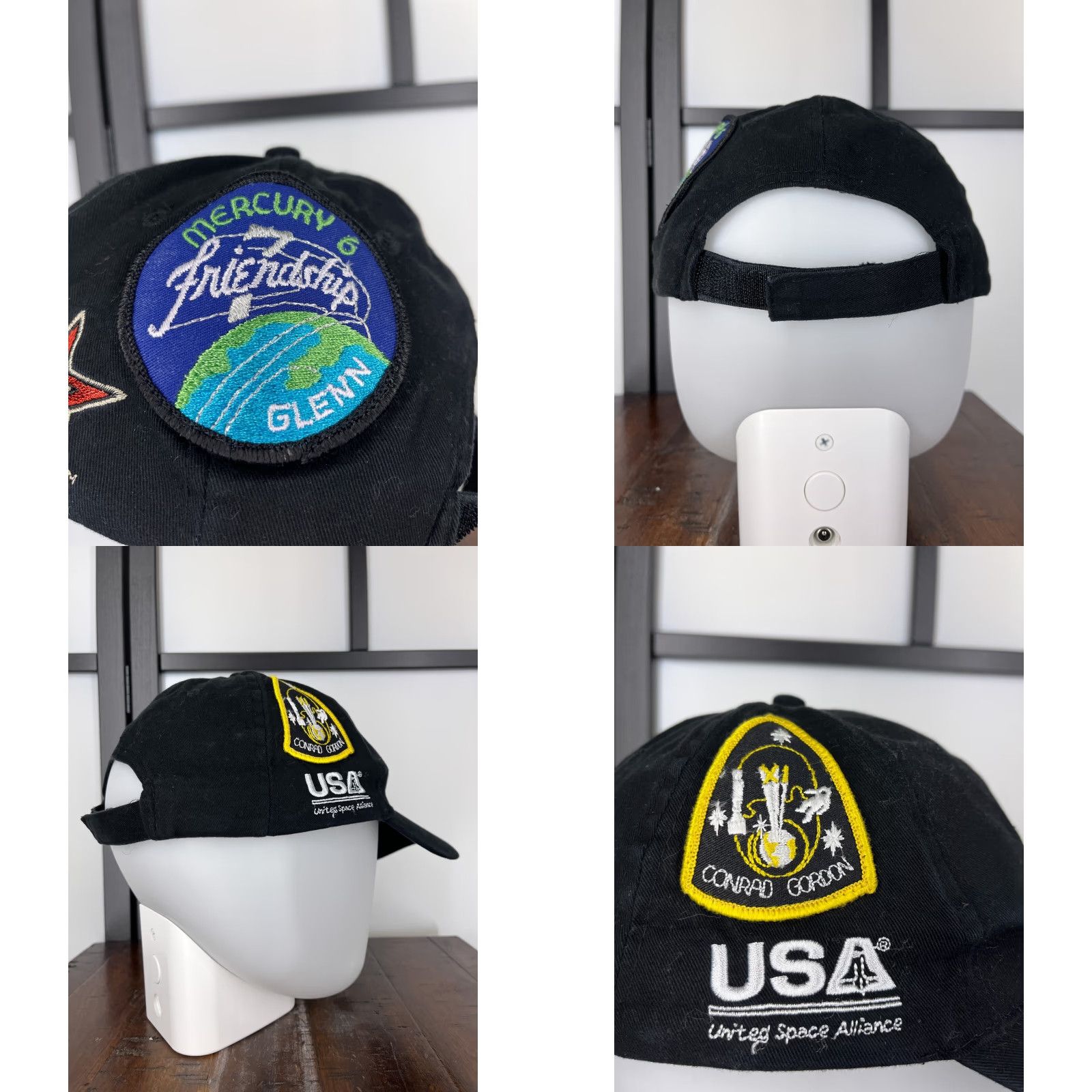 Vintage BWM Global United Space Alliance Hat Cap Strap Back Mens One Size Black Patches STS-127 D Space Baseball Cap Men Adjustable Twill Cotton Hat Size ONE SIZE - 8 Thumbnail