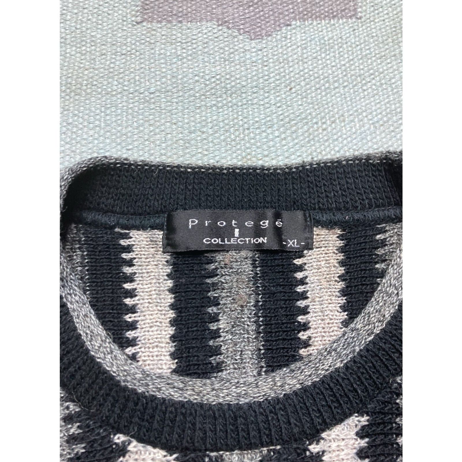 Vintage VINTAGE Protege Sweater Crew Neck Knit XL Black Abstract Pattern Men Size US XL / EU 56 / 4 - 3 Thumbnail