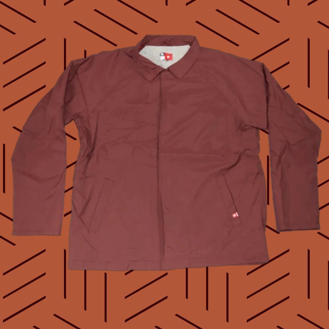 Vintage VINTAGE DC Skateboarding Coach Jacket Mens Cotton Blend Maroon Snap Front Lined Size M, Red, 90s, Workwear, Casual Jacket Size US M / EU 48-50 / 2 - 1 Thumbnail