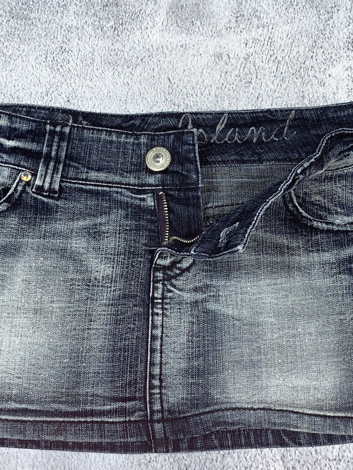 Vintage Vintage Y2K glitters faded denim mini skirt Japanese style Size 30" / US 8 / IT 44 - 5 Thumbnail