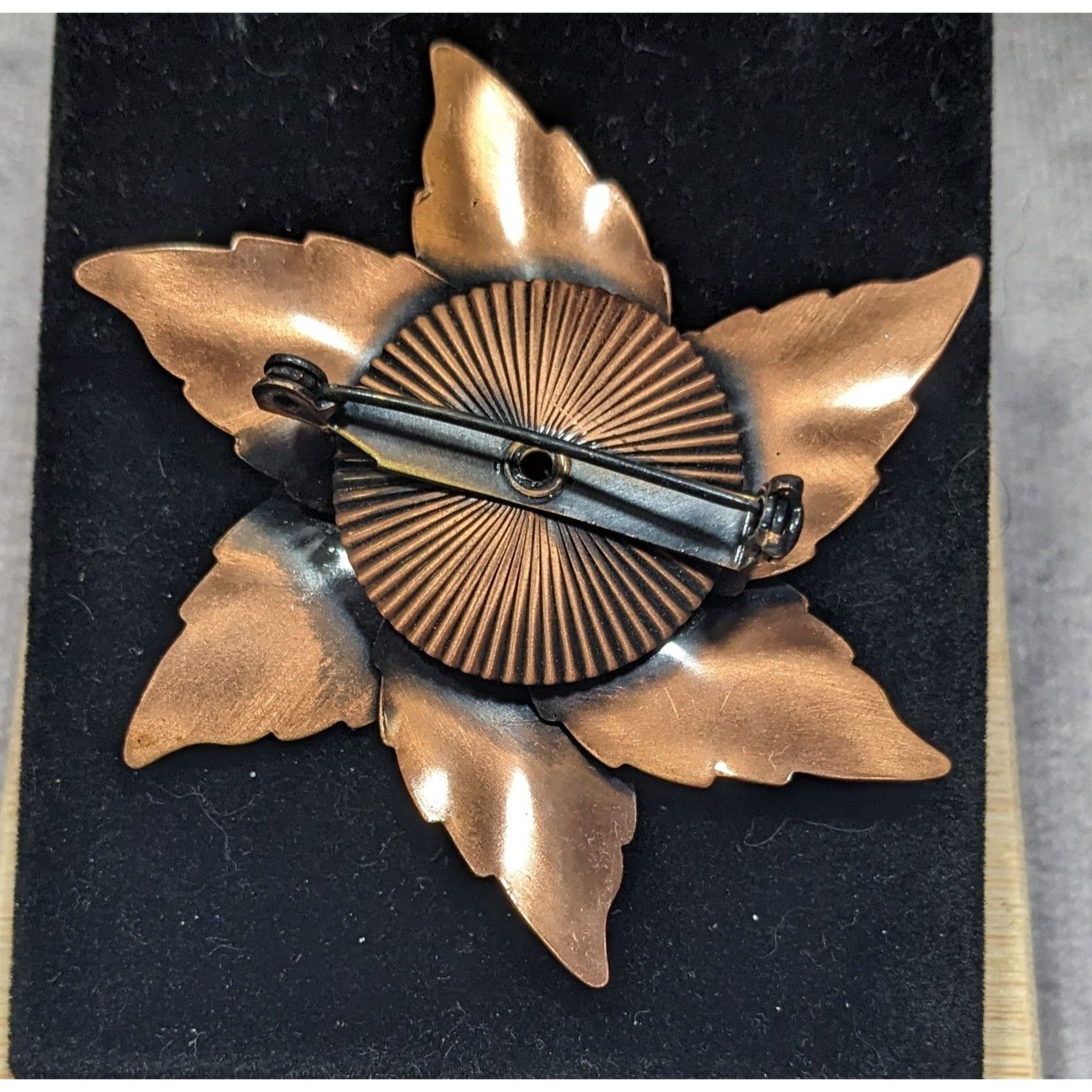 Other Vintage 50s Etched Copper Floral Star Brooch Size ONE SIZE - 4 Thumbnail