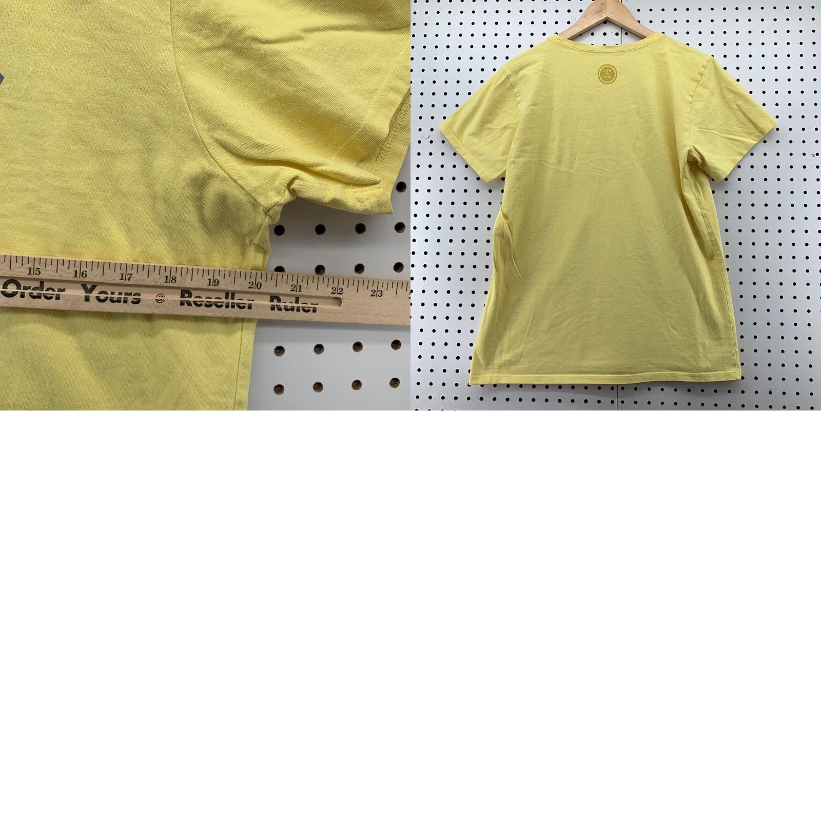 Life is Good Life is Good Crusher Tee Shirt Womens Large Yellow Yeah Buoy Funny T-Shirt Ladies L Yellow Funny Womens Shirts Size L / US 10 / IT 46 - 8 Thumbnail